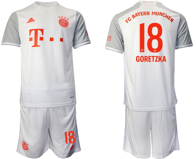 Men 2020-2021 club Bayern Munich away #18 white Soccer Jerseys->->Soccer Club Jersey